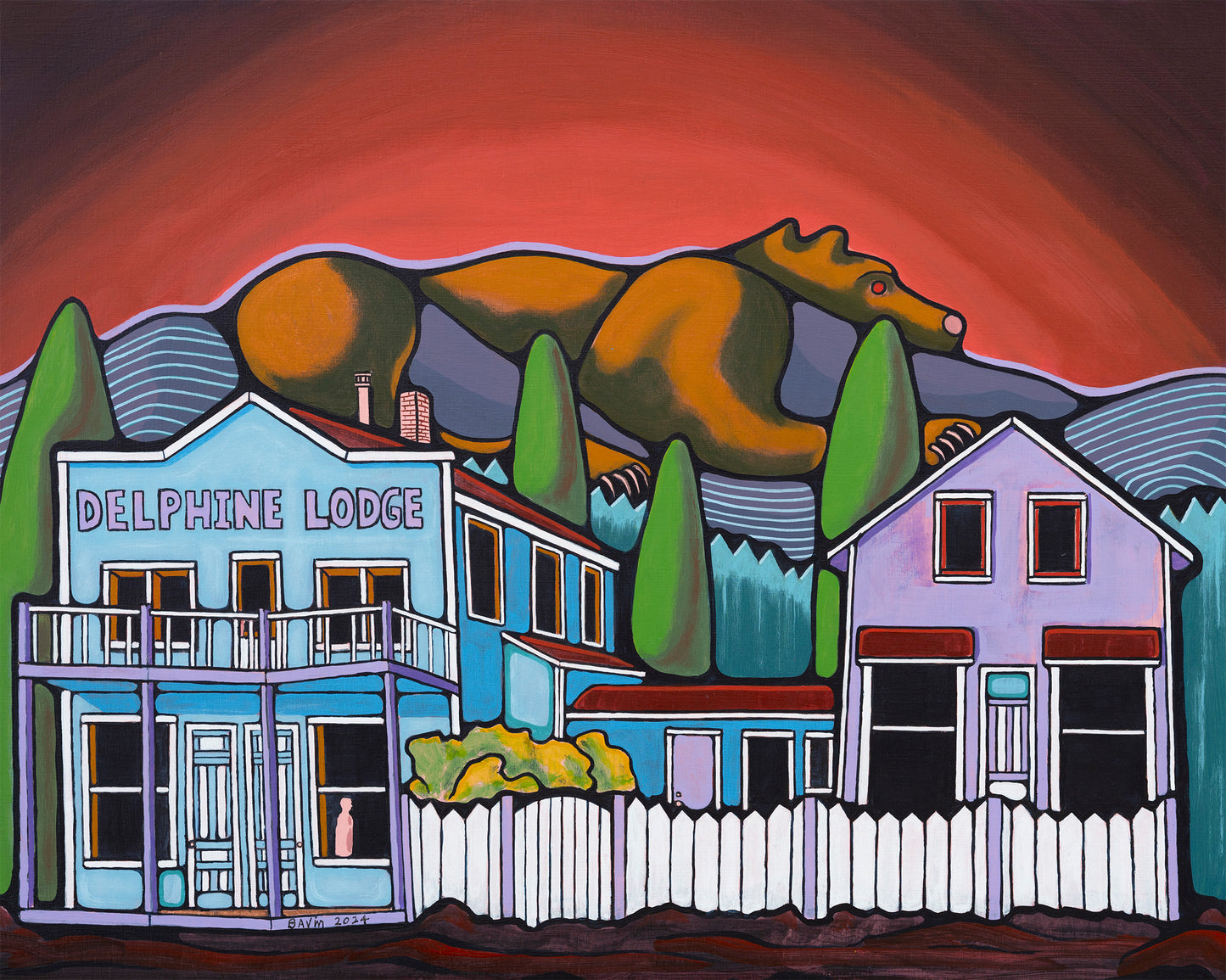 Delphine Lodge & Bear Mountain, Wilmer - Archival Print