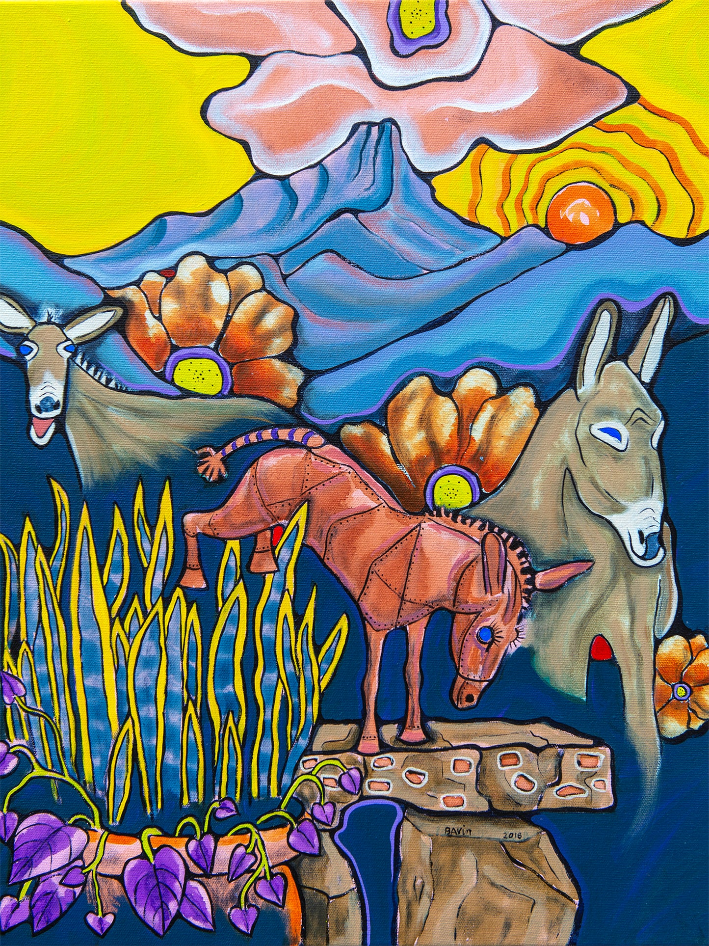 Kicking Horse Donkeys - Archival Print