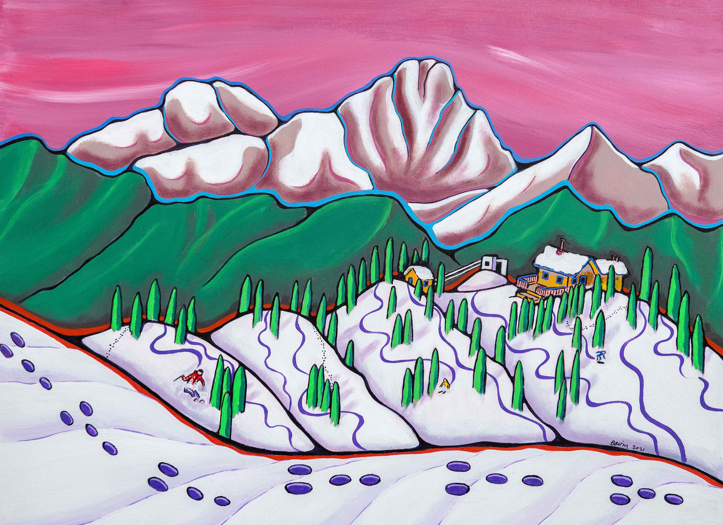 Taynton Rabbits, Panorama - Archival Print