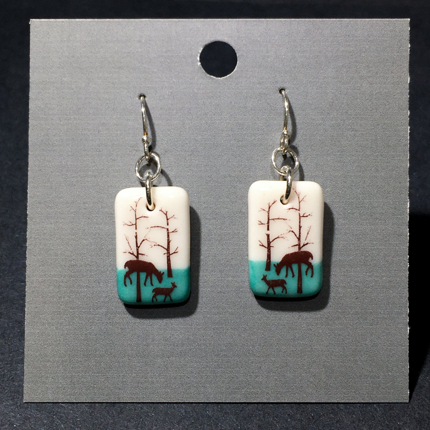 Porcelain Deer Forest Earrings - [ST7045]