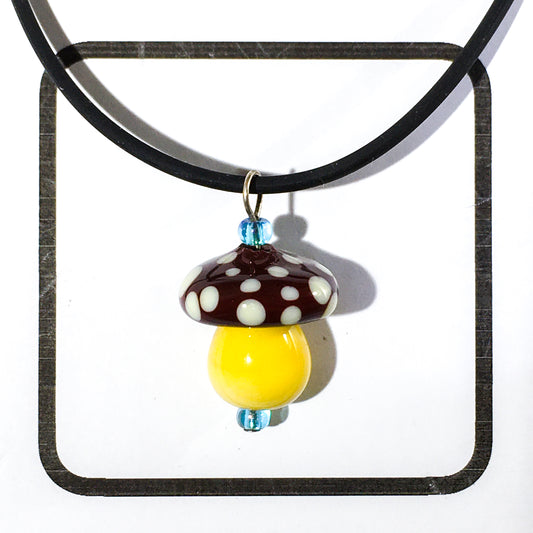 Glass Mushroom Necklace - [#2037]