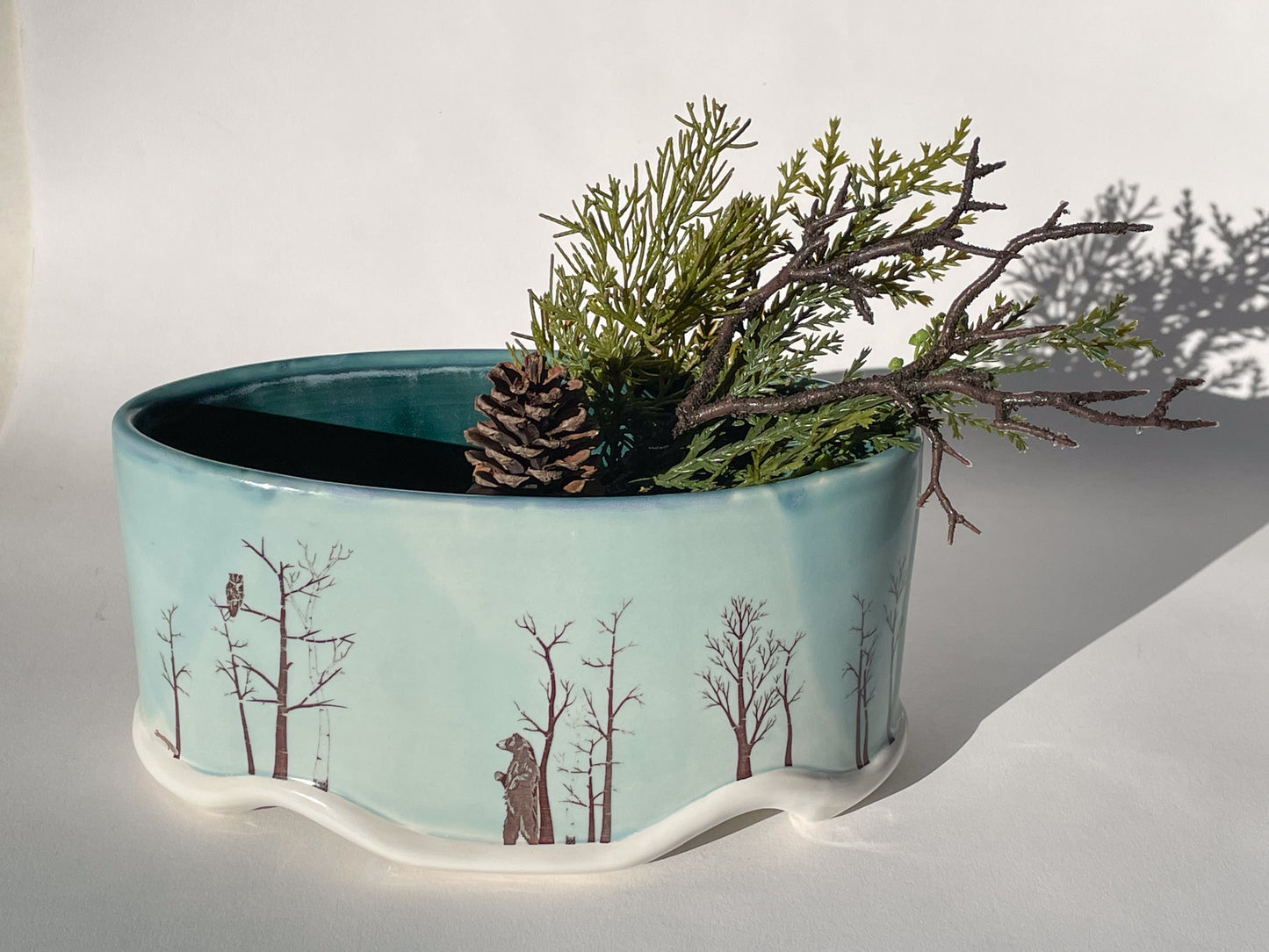 “Winter Forest” - Porcelain Centrepiece Vase [8105]