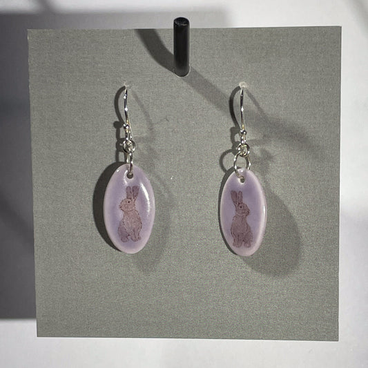 Porcelain Rabbit Earrings - [ST7055]