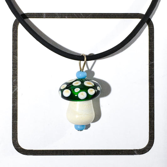 Glass Mushroom Necklace - [#2041]