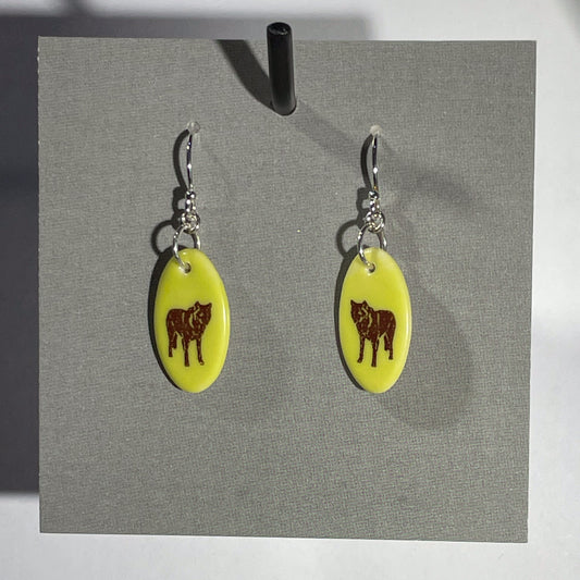Porcelain Wolf Earrings - [ST7052]