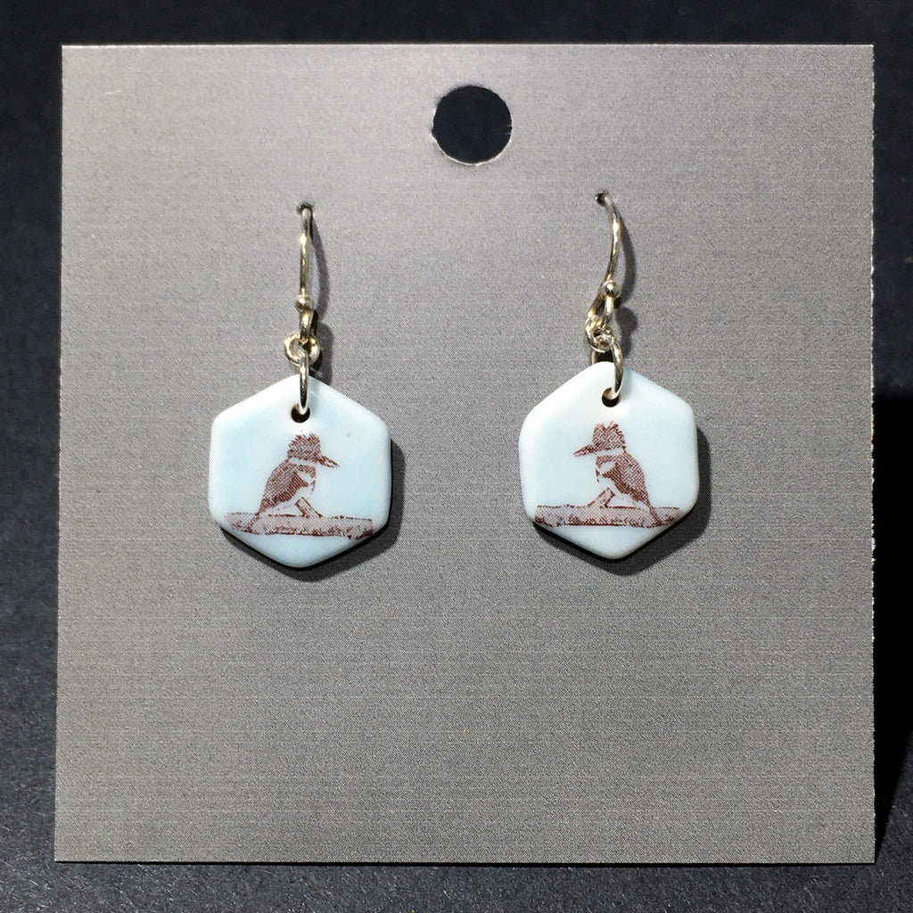 Porcelain Kingfisher Earrings - [ST7042]