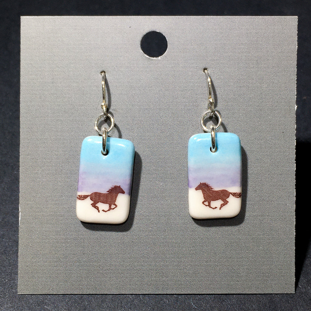 Porcelain Horse Earrings - [ST7046]