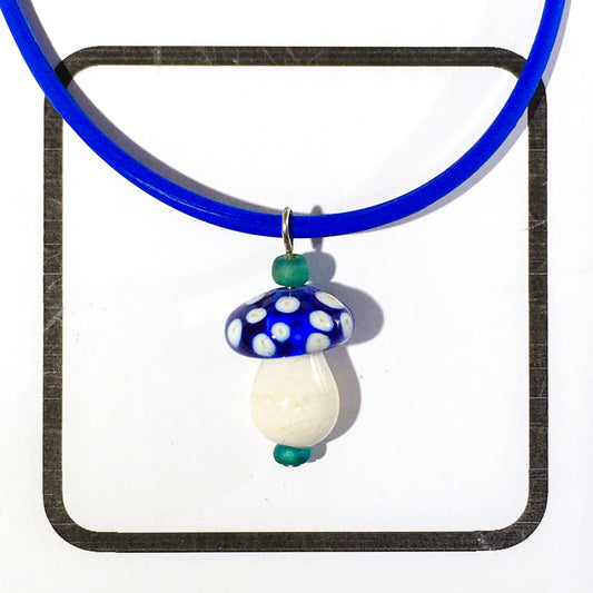 Glass Mushroom Necklace - [#2033]