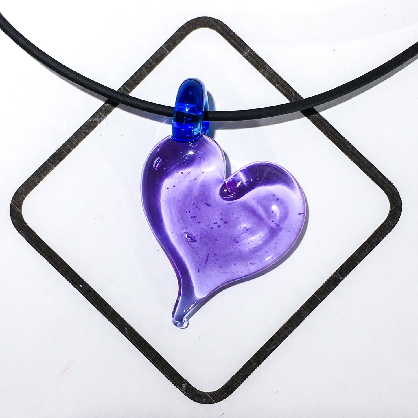 Glass Heart Necklace - [#6021]