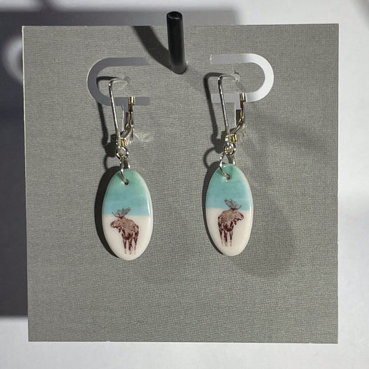 Porcelain Moose Earrings - [ST7066]