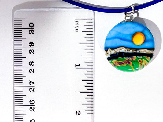 Glass Landscape Necklace - [#2535]