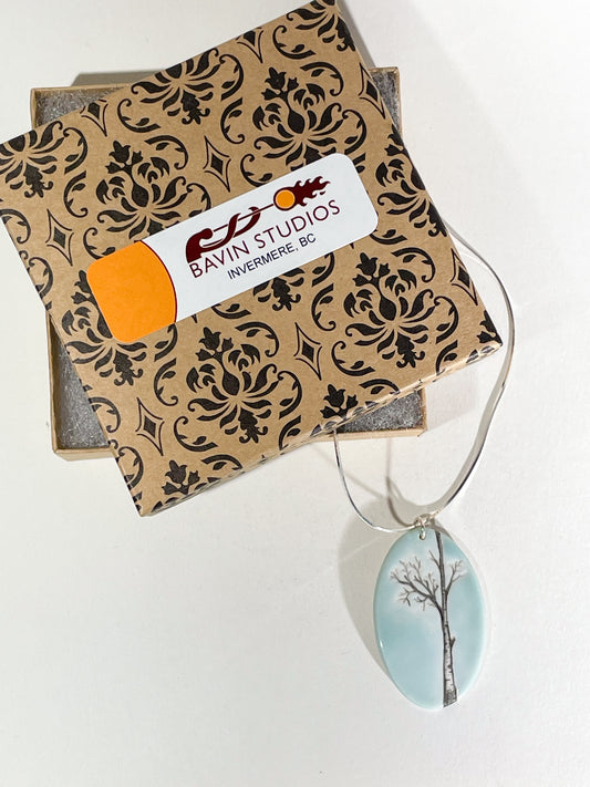 Porcelain Birch Tree Necklace - [STN7074]