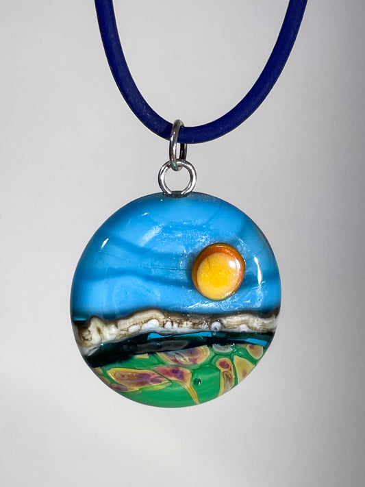Glass Landscape Necklace - [#2535]