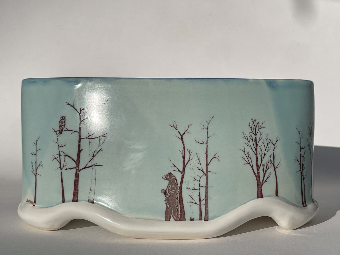 “Winter Forest” - Porcelain Centrepiece Vase [8105]