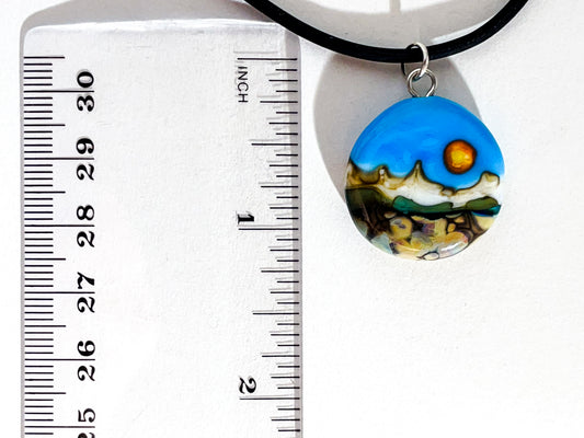 Glass Landscape Necklace - [#2537]