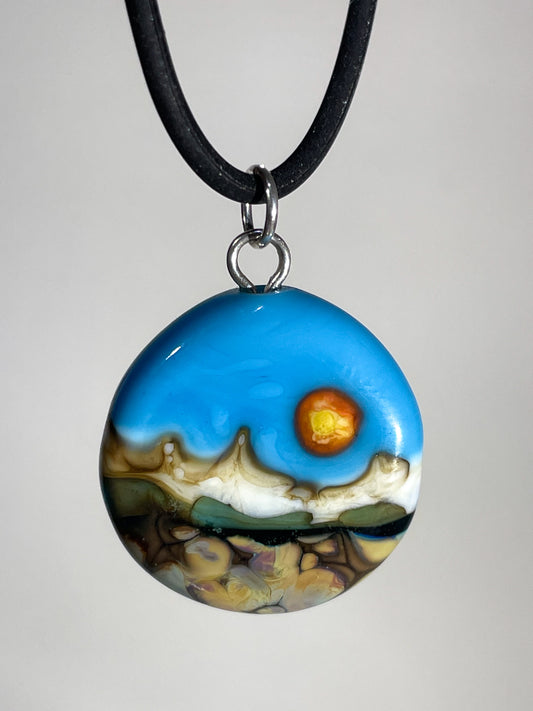 Glass Landscape Necklace - [#2537]