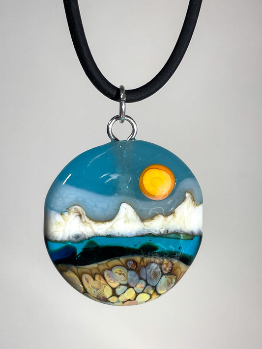 Glass Landscape Necklace - [#2536]