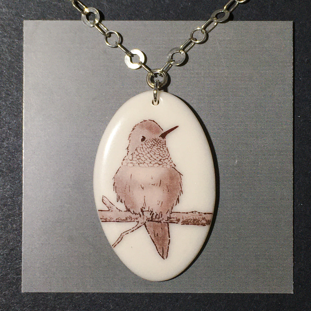 Porcelain Hummingbird Necklace - [ST5116]