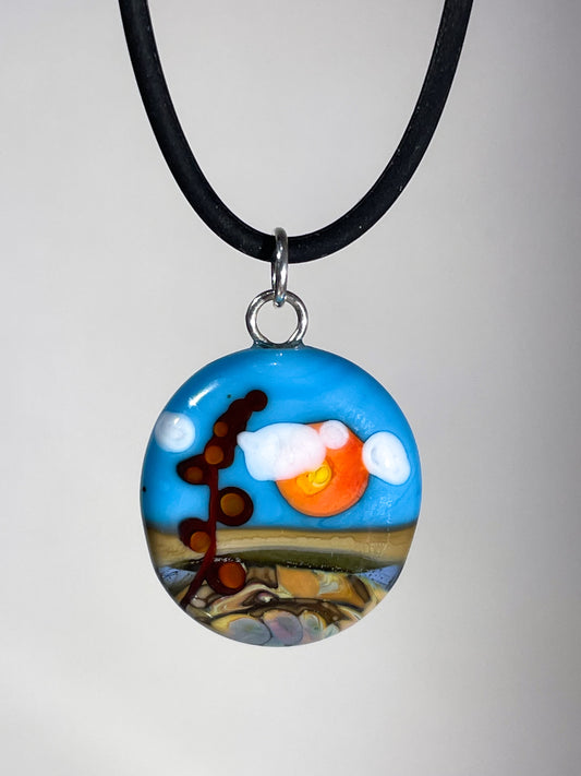 Glass Landscape Necklace - [#2033]