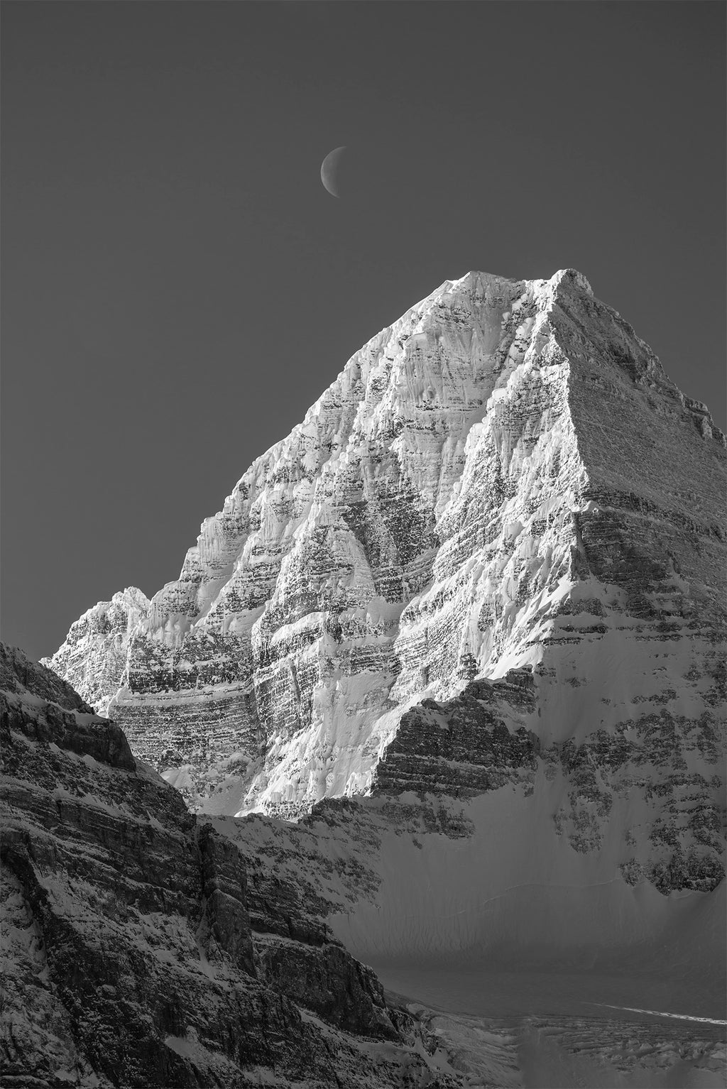 Assiniboine and Waning Moon 24x36 inch Canvas Print
