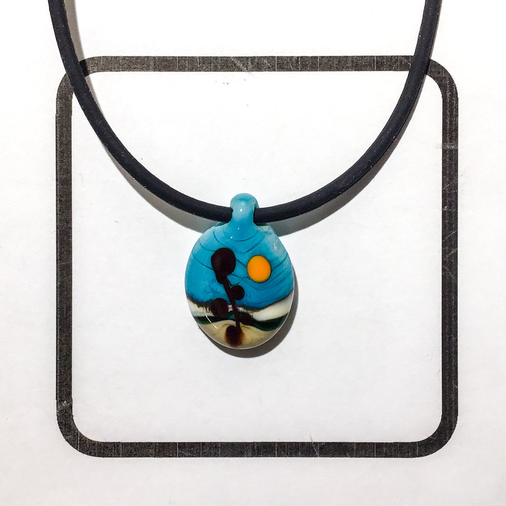 Glass Landscape Necklace - [#2028]